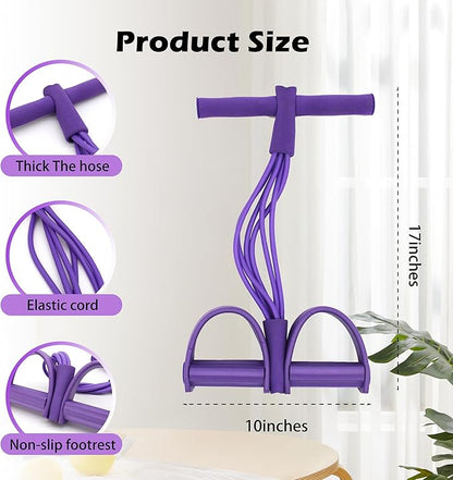 Multi-Function Tension Rope Band & Pedal Puller Resistance Band, 6-Tube Elastic Yoga Pedal Puller Resistance Band, for Abdomen/Waist/Arm/Leg Stretching Slimming Training