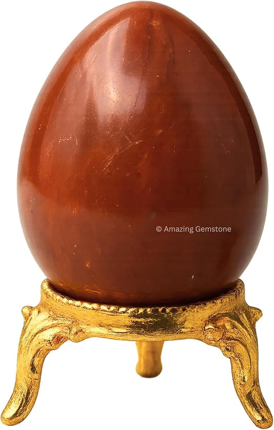 Amazing Gemstone Red Jasper Crystal Yoni Egg, 2 Inches - Premium Crystals and Healing Stones Yoni Egg for Pelvic Floor Health, Natural Healing Crystal Eggs for Meditation and Stress Relief