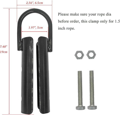1.5” Climbing Rope Clamp，4PCS Rope Climb Clasp Workout Rig Attachment Hook for Rope Climbing Garage Gym Fitness Equipment Strength Training Home Indoor Safety
