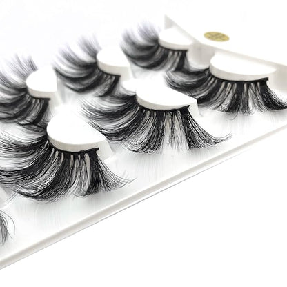 Mikiwi 25mm Lashes, Dramatic 6D Faux Mink Lashes, Fluffy Volume Eyelashes, Thick Crossed Lashes, Long Faux 25mm Mink Lashes