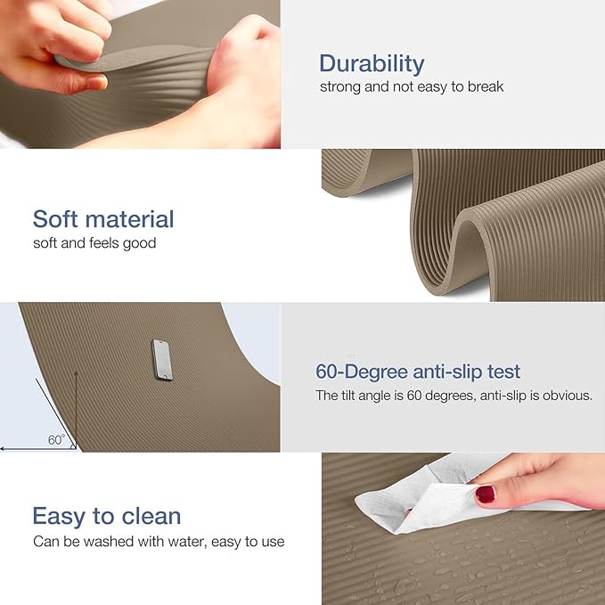 Yoga Mat Non Slip NBR Thick Yoga Mat, 72"L x 32"/24"W x 0.6"/0.4"TH (185cm x 80cm/61cm x 15mm/10mm), Anti-Tear Exercise Mat with Carrying Strap and Bag, Workout Mats for Yoga, Pilates, Floor Exercises