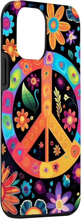 iPhone 12 mini Peace Sign Hippie Floral Case