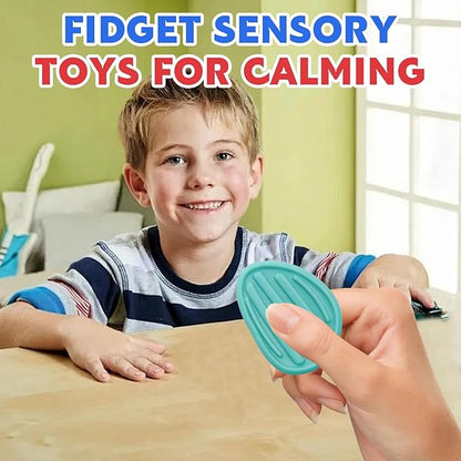 108pcs Color Random Fidget Toys Sensory Stone for Kids，Textured Soft Worry Stone for Autism Kids Calming - Fidget Stress Toys for Students Anxiety Relief - Small Prizes Fidget Toys