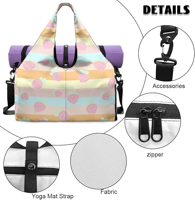 Yoga Mat Bag for Women Men Large Carryall Tote with Adjustable Shoulder Strap for Gym Yoga Travel Pilates Office