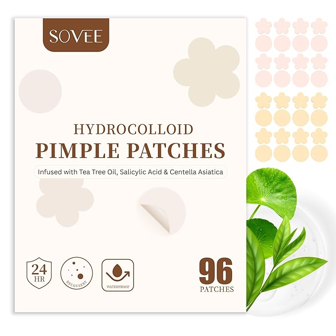 Pimple Patches for Face – 96 Count Hydrocolloid Acne Patch with Salicylic Acid, Tea Tree & Centella – Zit Patches for Blemishes, Breakouts & Spot Treatment