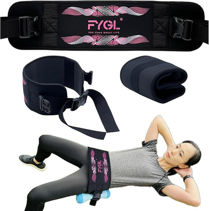 Hip-Thrust-Belt, Foldable Design, Slip-Resistant Padding, Supports 300 lbs, Ideal for Glutes Training with Dumbbells, Kettlebells & Plates, Great for Gym & Home Hip Thrust Workouts