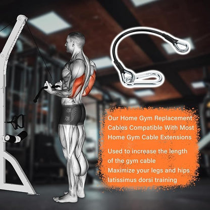 29" Gym Cable Extension Fitness Extension Rope Attachment Compatible with Bowflex and More Home Gym Accessories, for LAT/Tricep Pull Down and Leg Extensions Machine