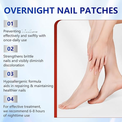 Toenail Treatment Extra Strength - Nighttime Nail Patches,Overnight Toe Nail Treatments for Damaged Nails Foot Nails Repair and Care (42Pcs)