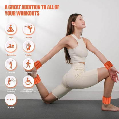 Ankle Weights Set of 2 (1 lb/2 lb/3 lb Each) Adjustable Wrist Weights for Women Men Wearable Arm Leg Weight for Pilates, Running, Walking, Workout, Yoga