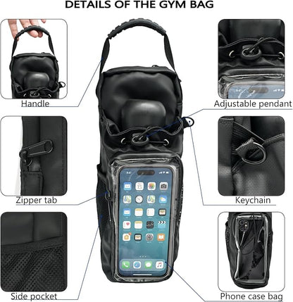Premium Magnetic Gym Bag for Men & Women - Adjustable Strap,Magnetic Large Water Bottle Holder - Ideal for Fitness, Travel & Sports