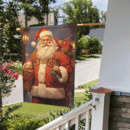 Santa Claus Garden Flag 12x18 In Double Sided Yard Flags Lawn Sign Decor No Flagstand