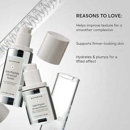 Naturium Multi-Peptide Advanced Serum Jumbo, Firming & Smoothing Face Serum for Fine Lines & Wrinkles with Advanced Multi-Peptide Blend, 2 oz