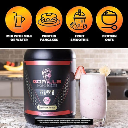 Gorilla Mind Premium Whey Protein - Birthday Cake, 25 Grams of Whey Protein Isolate & Concentrate,Recover and Build Muscle (30 Servings)