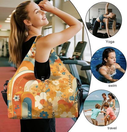 Yoga Mat Bag for Women Men Large Carryall Tote with Adjustable Shoulder Strap for Gym Yoga Travel Pilates Office