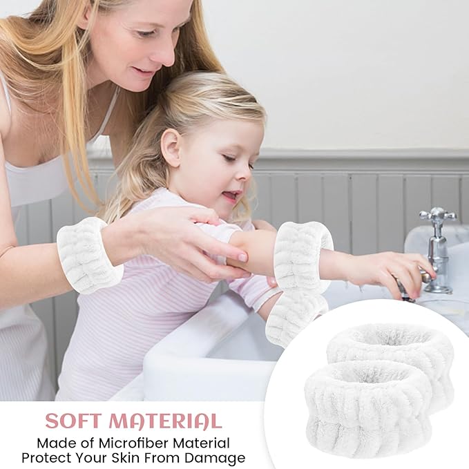 Wrist Towels for Face Washing, Women's Microfiber Spa Wash Face Wrist Towel Band, Absorbent Wrist Sweatband for Girls, Prevent Water from Spilling Down Your Arms 8Pcs
