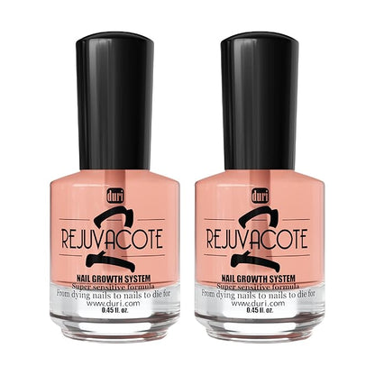 Duri Rejuvacote 2 Nail Growth System Sensitive Formula - Nail Hardener and Strengthener for Brittle, Breaking, Splitting Nail Repair - 0.45 Fl Oz (Pack of 2)