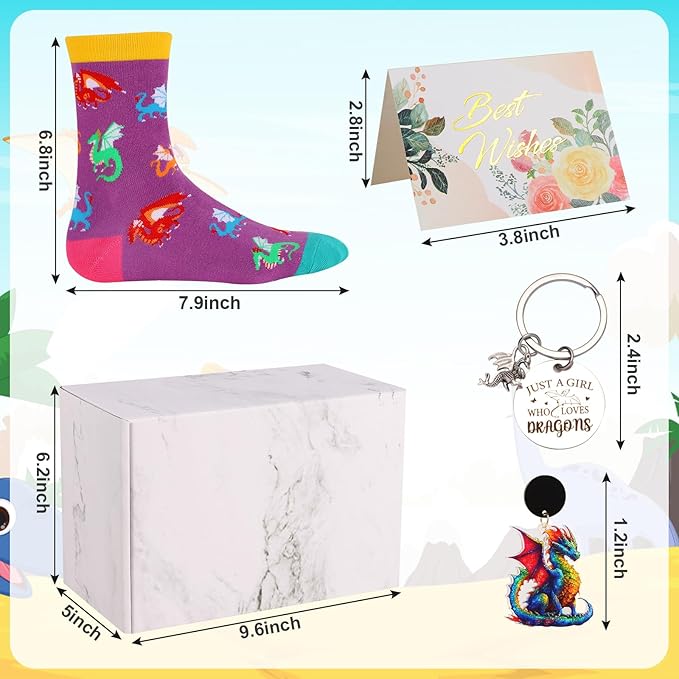 6 Pieces Dragon Gifts Set for Women Dragons Lovers Just a Girl Who Loves Dragon Gifts for Her Daughter Friend Sister Dragons Lovers