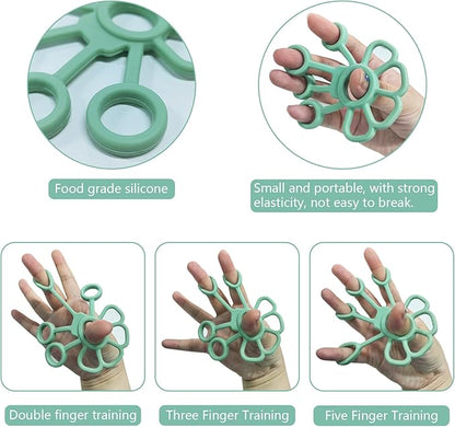 Grip strength trainer Hand grip strengthener, Forearm exerciser, Workout Set for Hand and Wrist Muscle Trainer Stress Relief, Silicone Ring for Muscle Training, Sports, Rock Climbing and Fitness.
