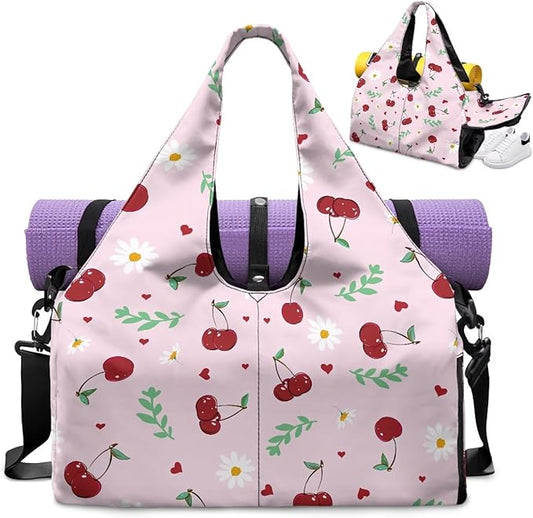 Yoga Mat Bag for Women Men Large Carryall Tote with Adjustable Shoulder Strap for Gym Yoga Travel Pilates Office