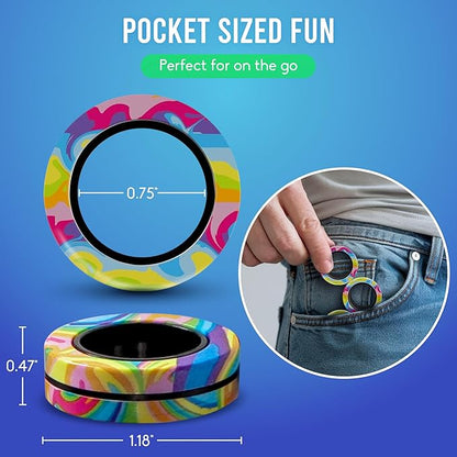 BunMo Magnetic Rings Multicolored – Improved N45 Grade Magnets, BPA-Free, Compact & Quiet Fidget Toy for Adults & Teens, Portable Handheld Toy for Office, School, & Travel