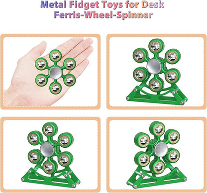Desk Toys for Fidget Ferris-Wheel Spinner: 4mins Metal Cool-Gadgets Kinetic-Toy, Cool-Stuff for Kid Children Teen Adult EDC-Toy, ADHD Tools Stress Relief for Office Home School Men Woman Christmas