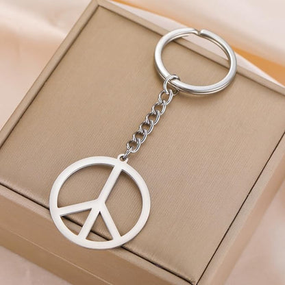 Dreamtimes Peace Sign Pendant KeyRing for Men and Women Love Peace Symbol Keychain Bag Car Keyring Peace Sign Jewelry