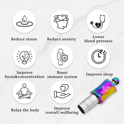 528Hz Breathing Meditation Necklace - Anxiety Relief Whistle, Stress Reduction & Mindfulness Tool for Focus, Calm Breathing - White Whistle