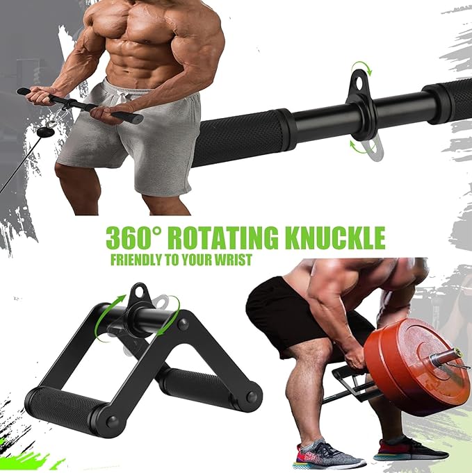 Cable Machine Attachment，LAT Pulldown Attachments Upgraded 1.3 Inch Comfort Grip Cable Attachments for Gym, Triceps Rope Bar,V Bar ,Double D Bar,Homr Gym Accessories