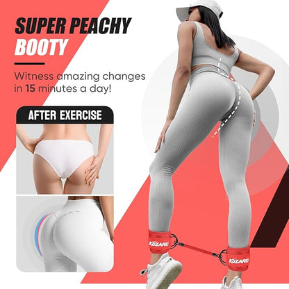 Ankle Resistance Bands with Cuffs, Ankle Weights Bands for Working Out, Women Leg and Glutes Workout Equipment, Exercise Bands for Kickbacks, Butt and Booty Trainer, Home Gym Fitness Equipment