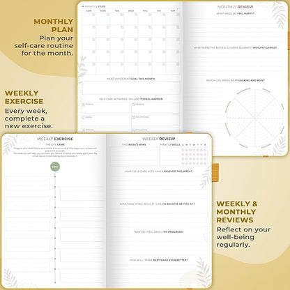 Clever Fox Self-Care Journal Premium – Daily Gratitude & Mental Health Notebook for Women – Reflection & Personal Development Journal (Amber Yellow)