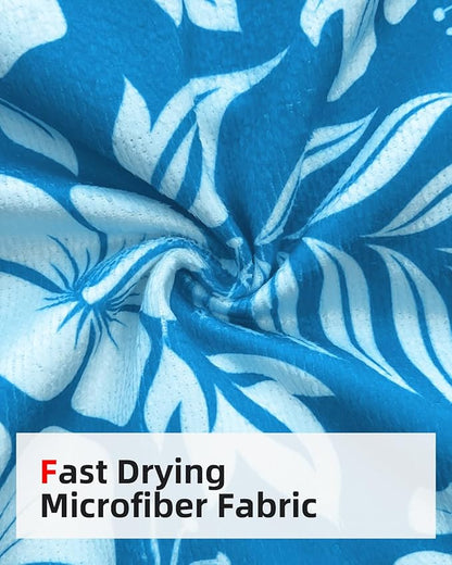 Abahub Surf Poncho Women & Men Towel Poncho Adult with Hood, Thick Quick Dry Changing Poncho Towel, Microfiber Wearable Cover Up for Surfing Beach Swim - Absorbent Changing Towel S (Blue Flower)