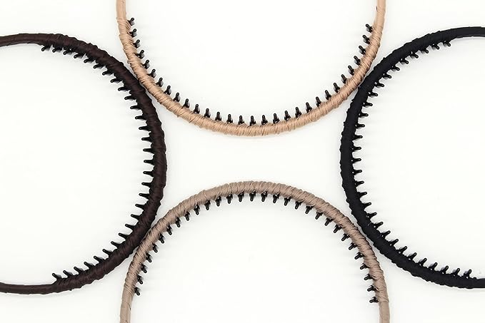4pcs Hairbands for Women, Non-Slip Zig Zag Headbands, Adjustable Teeth Comb Hair Hoop, Daily Use, Yoga, Spa, Parties, Resin Cotton Blend