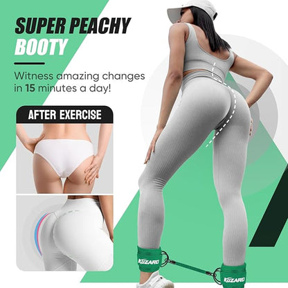Ankle Resistance Bands with Cuffs, Ankle Weights Bands for Working Out, Women Leg and Glutes Workout Equipment, Exercise Bands for Kickbacks, Butt and Booty Trainer, Home Gym Fitness Equipment