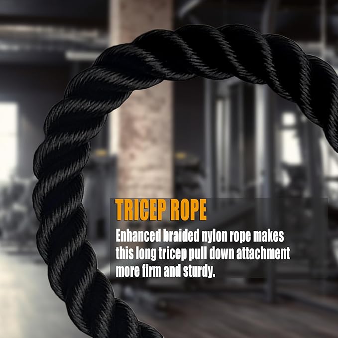 KORIKAHM Long Tricep Rope, Rope Pull Down Attachment 47 55 63Inch Length Long, Tricep Rope Cable Attachment, Tricep Pull Down Rope for Home Gym Pulley System,Cable Machine Attachment