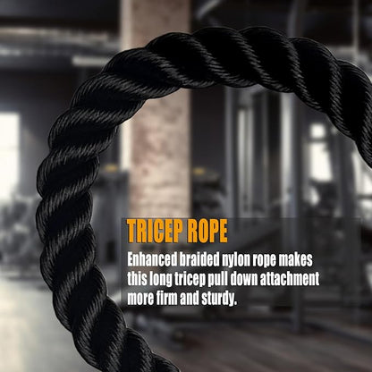 KORIKAHM Long Tricep Rope, Rope Pull Down Attachment 47 55 63Inch Length Long, Tricep Rope Cable Attachment, Tricep Pull Down Rope for Home Gym Pulley System,Cable Machine Attachment