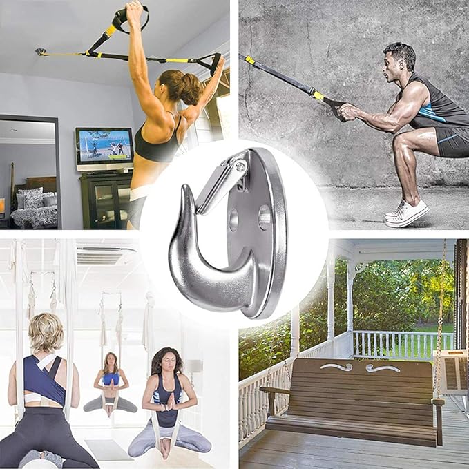 SELEWARE 3 Pack Heavy Duty Stainless Steel Wall Anchors for Resistance Bands – 2000 lbs Load Capacity, Space-Saving Home Gym & Physical Therapy Mounts for Strength Training & Body Weight Straps