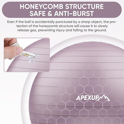 APEXUP Yoga Ball Exercise Ball Anti Slip Heavy Duty for Fitness, Balance & Core Workout