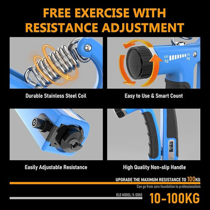 JKSHMYT Grip Strength Trainer Kits (5 Pack), Adjustable Resistance Forearm Strengthener, Hand Gripper Strengthener for Muscle Building and Injury Recovery for Athletes