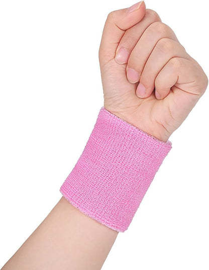WILLBOND 3 Pcs Sweatbands Set 80s 90s Neon Sports Headband Tennis Striped Sweat Band Sports Competitions Games for Men Women Party Supplies