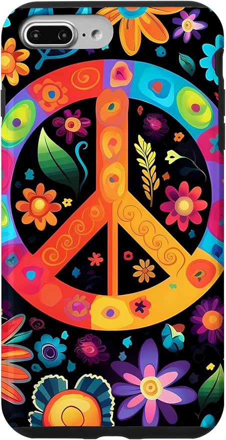 iPhone 7 Plus/8 Plus Peace Sign Hippie Floral Case