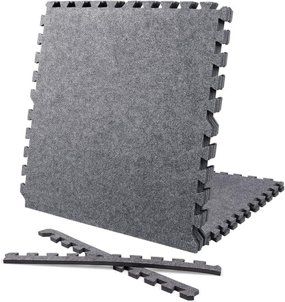 CAPHAUS EVA Foam Floor Tiles with Black Top, 24 Inch x 24 Inch Interlocking Carpet Texture Mats