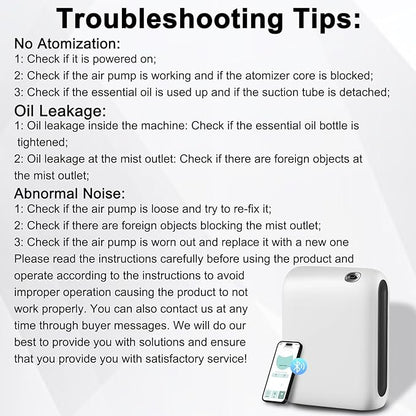 Waterless Diffuser for Home, Scent Air Machine for Home with Bluetooth-Connected 200ML, Whole House Air Freshener, Hotel Collection Diffuser for Large Room, Office, Yoga Room, Livingroom