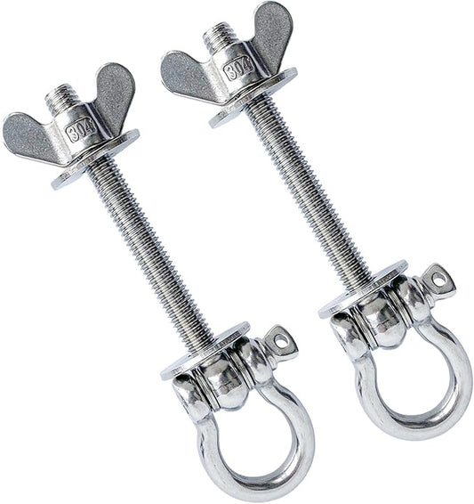 2-Pack Heavy Duty Power Rack Attachments - Resistance Band Hooks & O-Ring Squat Rack Accessories | Durable Steel Band Pegs for Crossfit, Power Cage, Home Gym | Easy Installation, Universal Fit