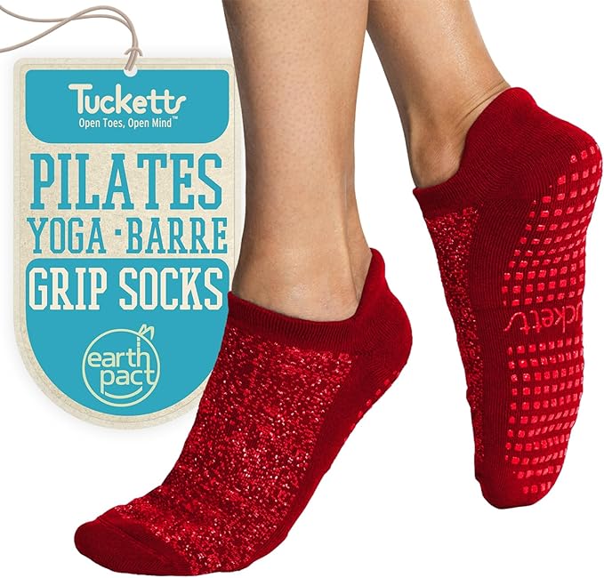 Tucketts Crew Closed Toes Non-Slip Grip Socks - Anti Skid Yoga, Barre, Pilates, Home & Leisure, Pedicure