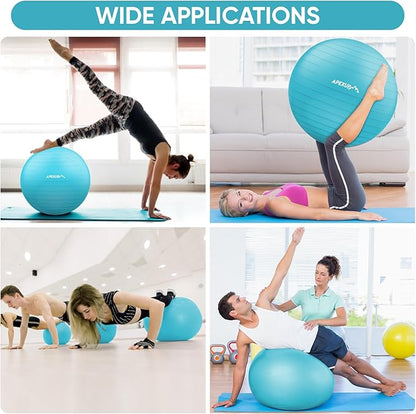 APEXUP Yoga Ball Exercise Ball Anti Slip Heavy Duty for Fitness, Balance & Core Workout