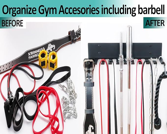 Home Gym Storage Rack, Extra Long 23‘Barbell Rack Weight Room Organizer 11 Prong Gym Equipment Storage Rack for Gym Accessories Like Fitness Bands,Resistance Bands,Straps,Foam Rollers,Barbell