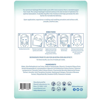 Ebanel 5 Pack Hydrogel Collagen Face Mask with Hyaluronic Acid, Vitamin C, Peptide, Aloe, Instant Brightening Hydrating Face Masks Skincare Korean Sheet Mask, Skin Firming, Lifting Anti Aging Masks