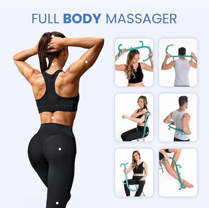 Back and Neck Massager, Full Body Trigger Point Tool, Stick for Pain Relief, Pressure Point Tool, Cane, Hook, Muscle Knot Remover
