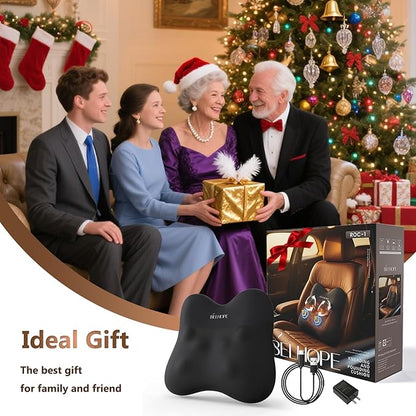 Shiatsu Back Massager with Heat,Percussion Massage Cordless Back Massage for Pain Relief Deep Tissue.4D Kneading Massage,Gift for Men Women Parents Relaxation at Christmas Office Car,Black