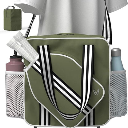 Pickleball Tote Bag - Detachable Cooler & Fence Hooks – Large Sports Bag for Women & Men, Holds Paddles & Balls